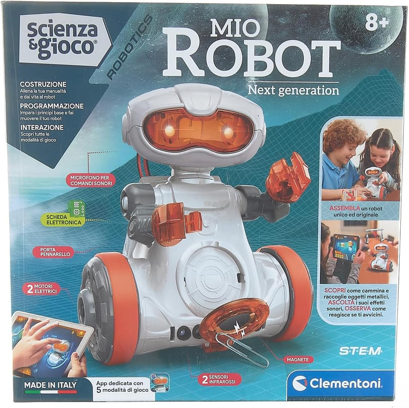 Clementoni-19112-Scienza und Spiel Mio Robot, Roboter für Kinder, Mehrfarbig, 19112