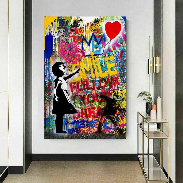 Magic Canvas Art - Bilder Pop Art Follow Your Dreams Leinwandbild 1- teilig Hochwertiger Kunstdruck