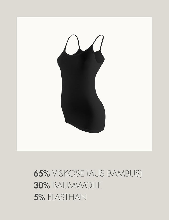 Basic Treasure 3er-Pack Premium Damen Bambus Unterhemd, Spaghetti Top Damen, Tank Top Damen, Luftige