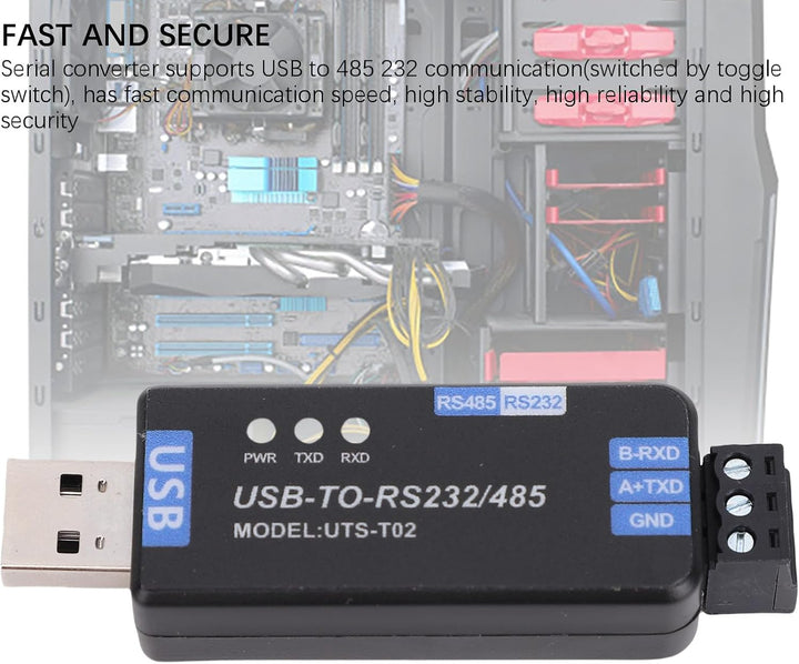 USB-zu-RS485-RS232-Konverter, Bidirektionales Halbduplex-Industriekommunikationsmodul für Schnelle B