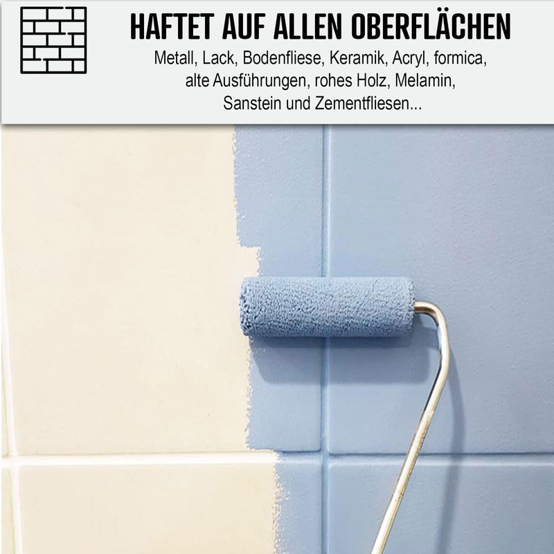 ARCANE INDUSTRIES FLIESENLACK : Fliesenfarbe für Küche und Badezimmer - Wandfliesen RAL 1023 - Gelb-
