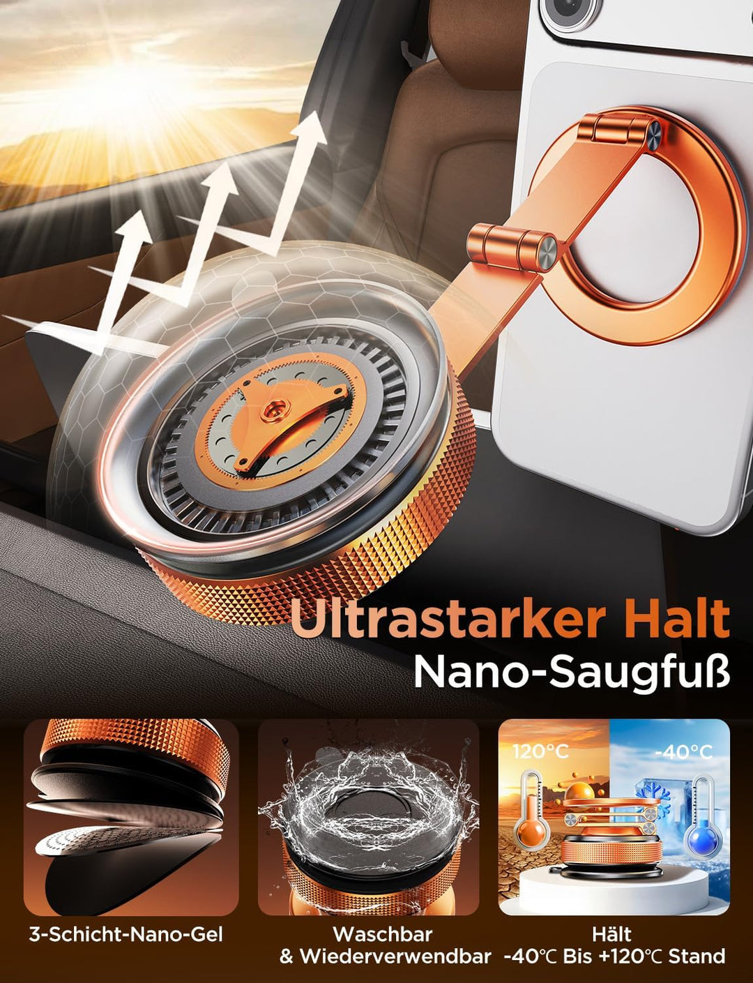 Handyhalterung Auto Magnetisch - Vmag S3 Handyhalterung Magnet 2026 mit Metall Dual Fold Arm & Erwei