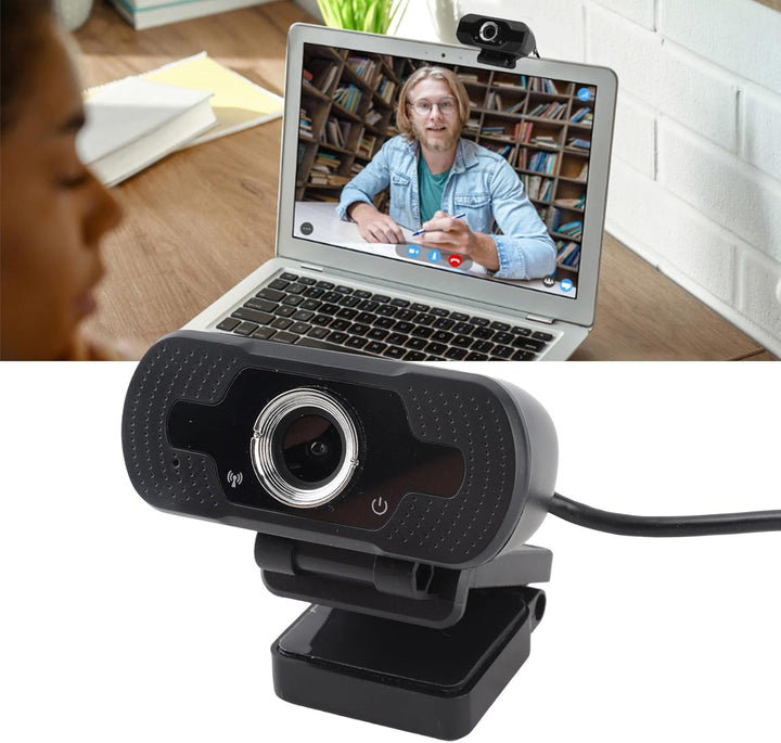 Compute-Webcam, 1080P 30Fps Video-HD-Kamera, Geräuschunterdrückendes Mikrofon, Weitwinkel, USB 2.0 P