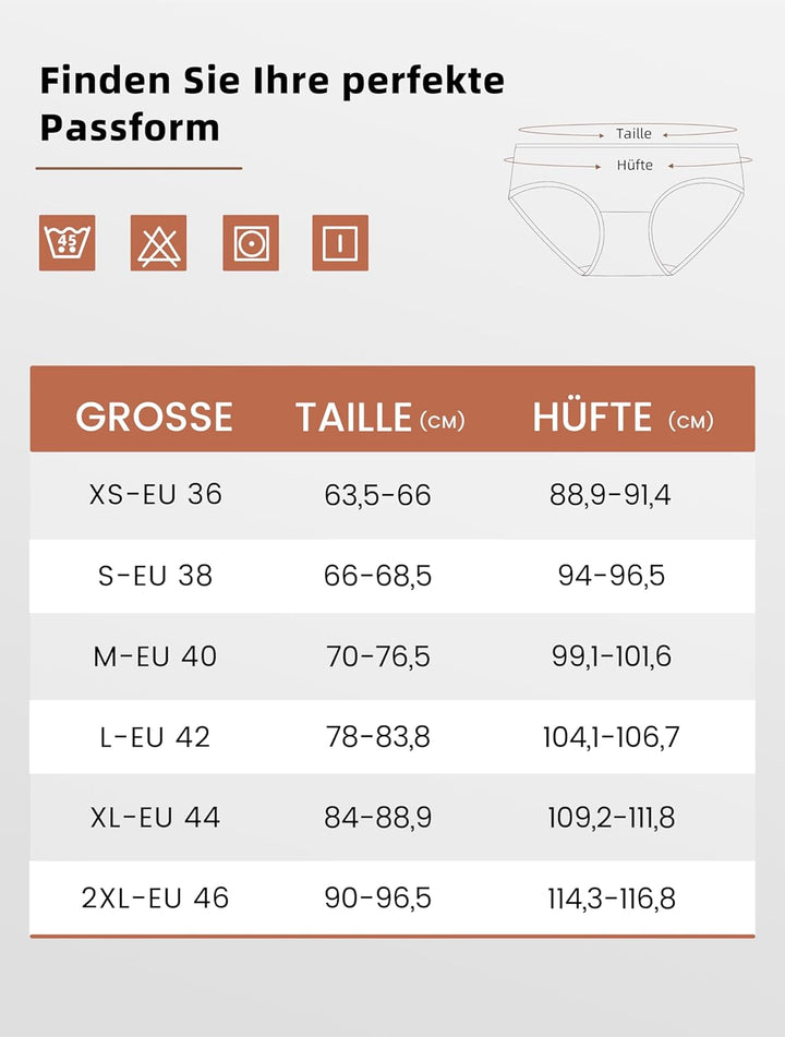 TIICHOO Unterhosen Damen Baumwolle Weich Bequeme Hipster Slips Damen Unterwäsche S 2schwarz/Marine/G