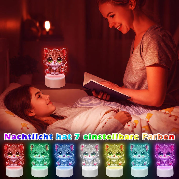 Zoyomax Diamond Painting Nachtlicht, Geschenke für Erwachsene, 3D Kreative Diamond Painting Lampe Gr