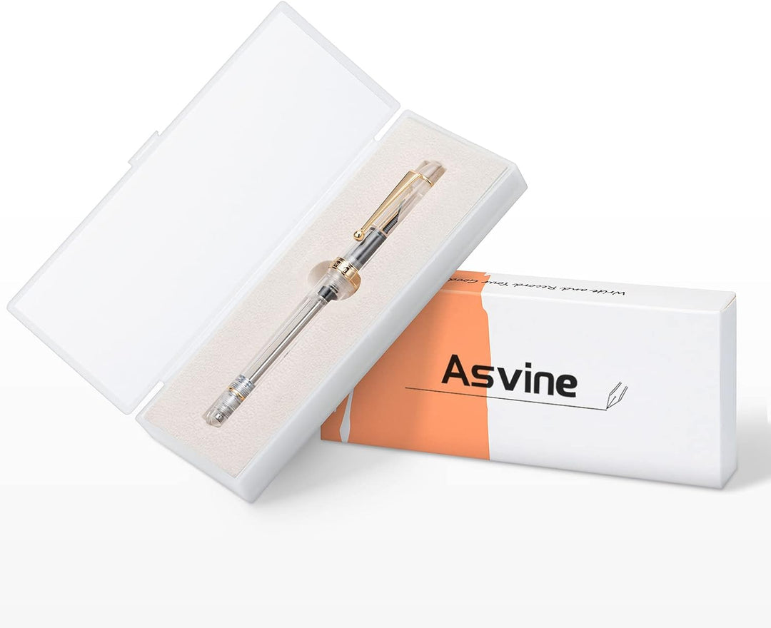 Asvine V126 Vakuum Füllfederhalter Füllfederhalter Feine Feder Transparent Klar Acryl Grosse Kapazit