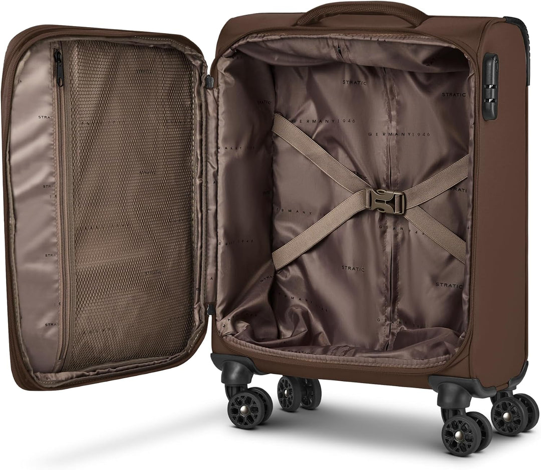 Stratic Kabinen-Koffer für Damen und Herren | Kleiner Cabin-Trolley 40 x 21 x 55 cm aus hochwertigem