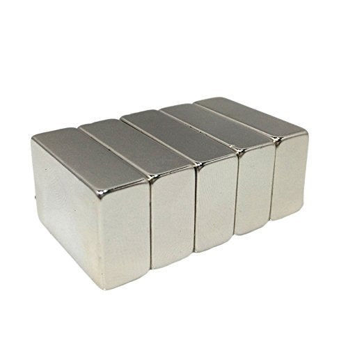 Magnetastico® | 2 ultrastarke Neodym Magnete Rechteck 40x20x10 mm N52 NiCuNi Silber | Neodymium Perm