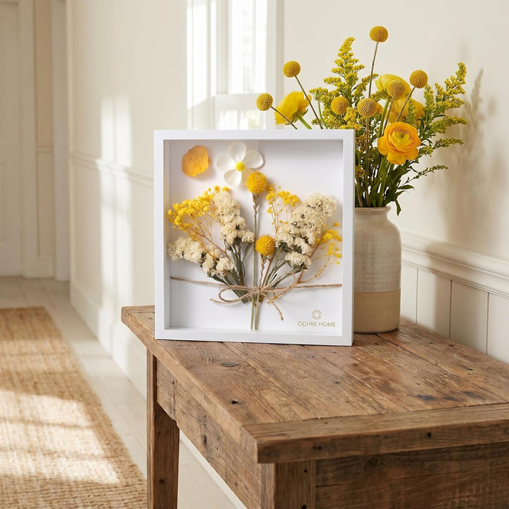 3D Bilderrahmen, 25x25 cm Bilderrahmen Tief, Objektrahmen Tief Bilderrahmen zum Befüllen Rahmen Quad