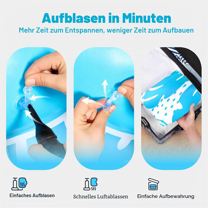 SLOOSH Aufblasbare Pool-Flösse für Erwachsene, 2er Poolstühle mit Getränkehaltern, aufblasbarer schw