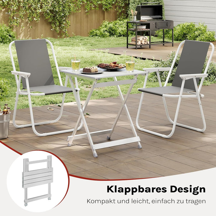 WOLTU Alu Tisch Klapptisch Campingtisch Balkontisch Gartentisch Klappbar aus Aluminium, 50.5x47x59.5