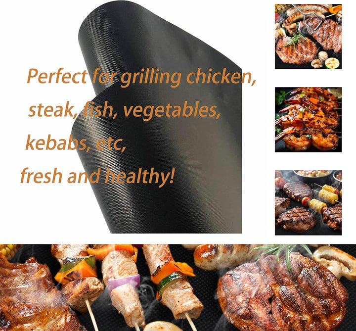 OSVINO BBQ Grillmatte 5er Set – Antihaft BBQ Unterlage aus Teflon, rund (40cm Durchmesser) für Grill