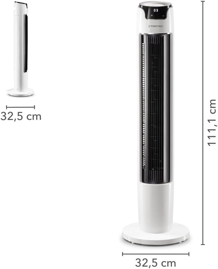 TROTEC Turmventilator TVE 40 T – 45 Watt, Oszillation 60°, 6 Stufen, 111 cm gross, sehr leise, mit F