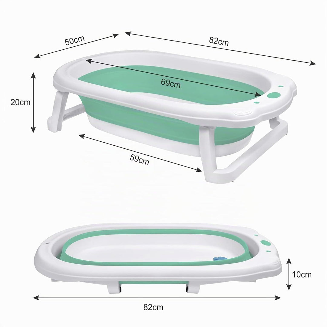 UISEBRT Faltbare Baby Badewanne Babywanne Kinderbadewanne Baby-Duschwanne mit Ergonomischem Badekiss