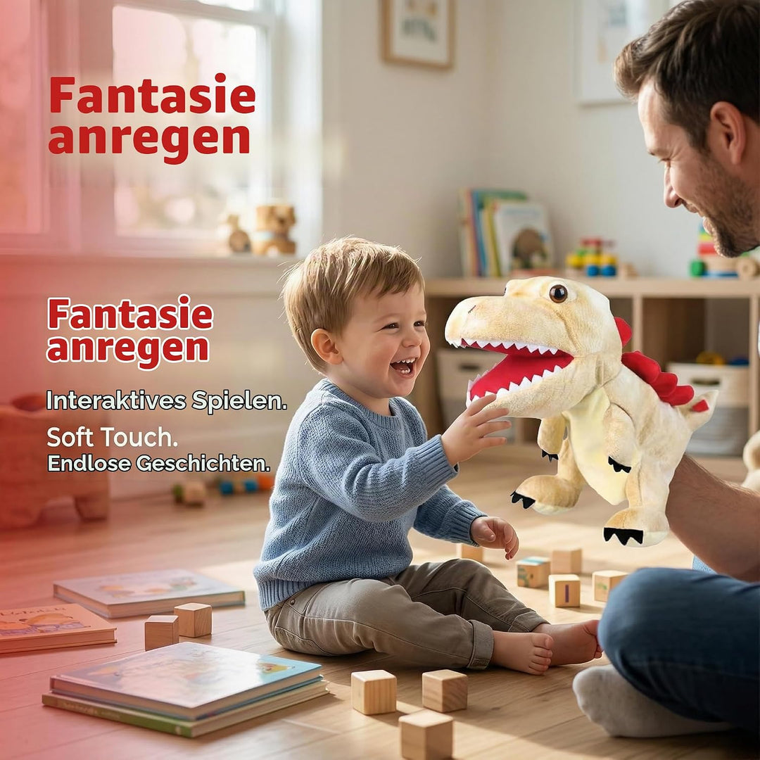LOMTRATS Dinosaurier-Handpuppen für Kinder, Kleinkind enthält Triceratops und Tyrannosaurus Rex mit