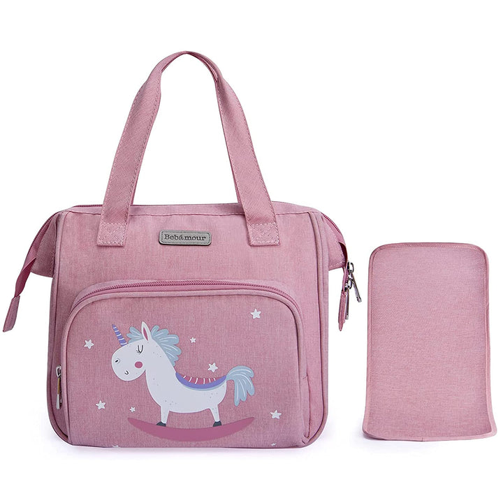 Bebamour Einhorn Puppe Wickeltasche mit Puppe Wickelmatte tragen Puppe Zubehör Mode Kinder Mädchen B