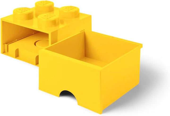 LEGO Stapelbar Aufbewahrungssteine Schublade mit 4 Knöpfe, Gelb, Gelb