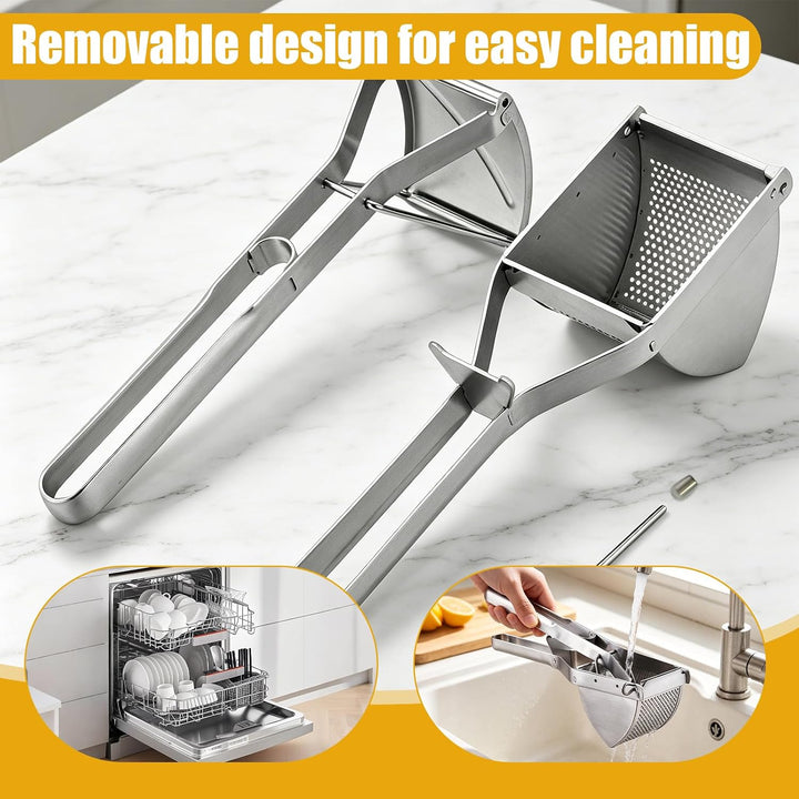 HhBdy Kartoffelpresse, Kartoffelstampfer Edelstahl Kartoffelquetsche Ergonomisch Stampfer Küche Mult