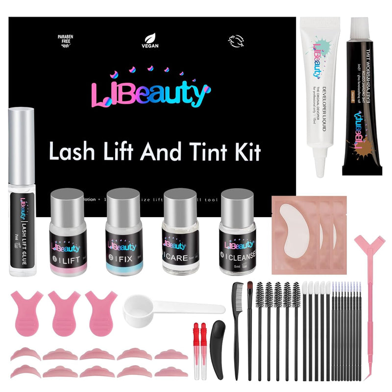 Libeauty 2 in 1 Wimpernlifting-Set und Wimpernfärben - Braun für lockige Wimpern und dunklere Wimper