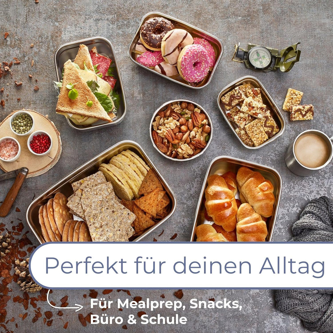 LocknLock Edelstahl Vorratsdose mit Deckel, 1,1 L, 188 × 135 × 75 mm , BPA-Frei, Spülmaschinengeeign