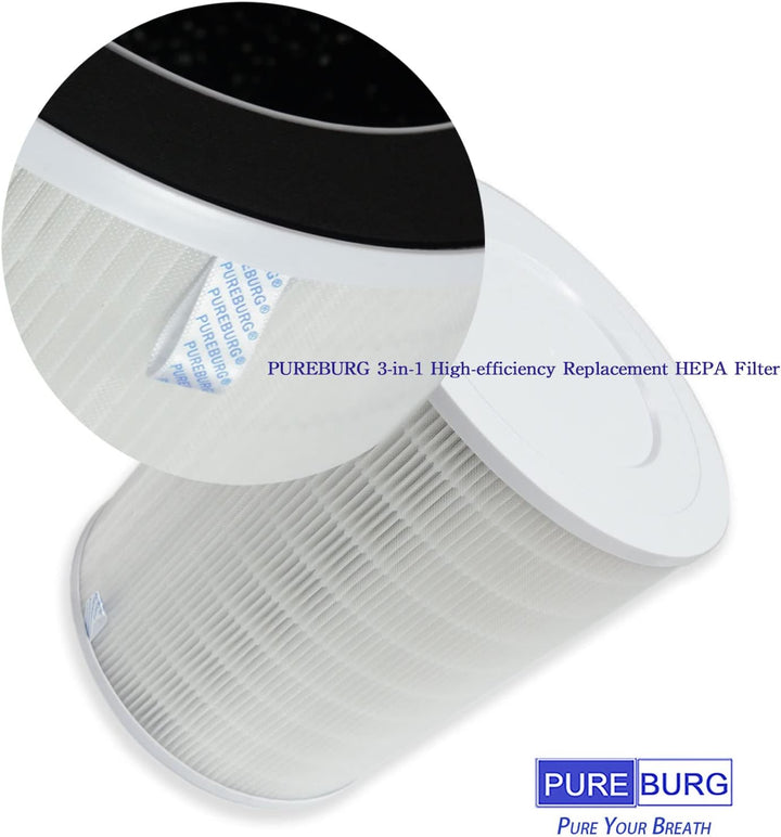 PUREBURG Ersatz-HEPA-Filter kompatibel mit KLAMER 500i Luftreiniger,H13 3-Stufen-Filtration Luft rei