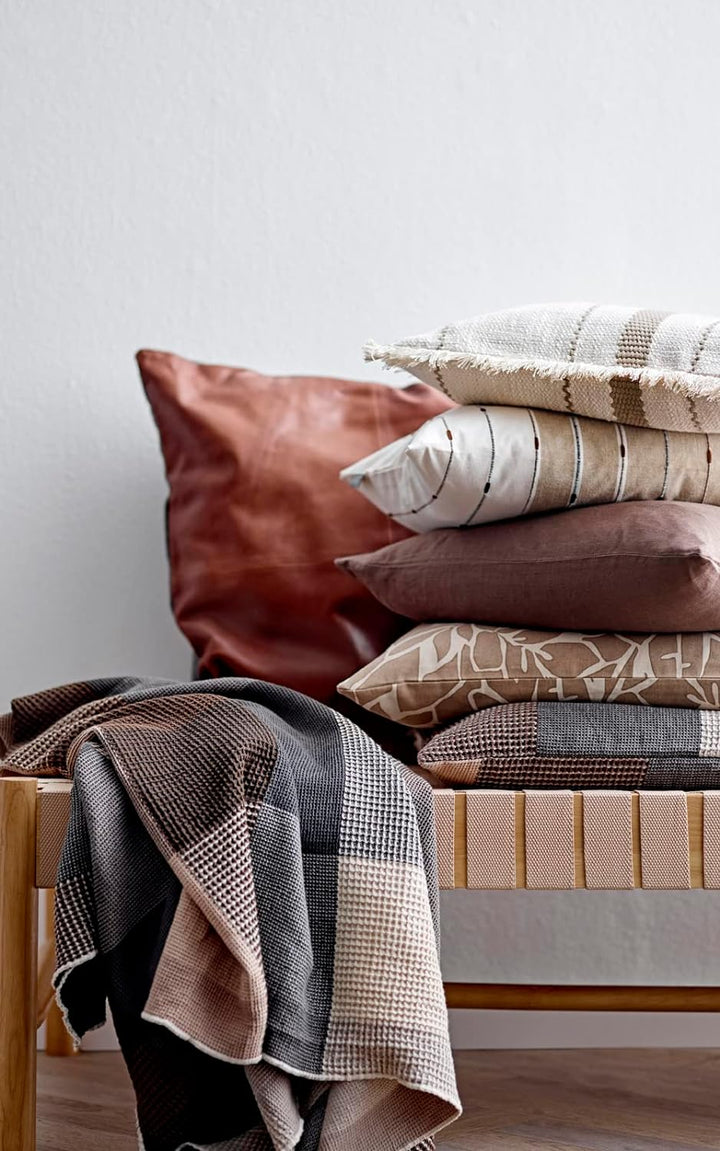 Södahl Lodge Leather Cushion 60 x 60 cm Black/Tobacco 60 x 60 x 13 cm Schwarz/Tobacco, 60 x 60 x 13