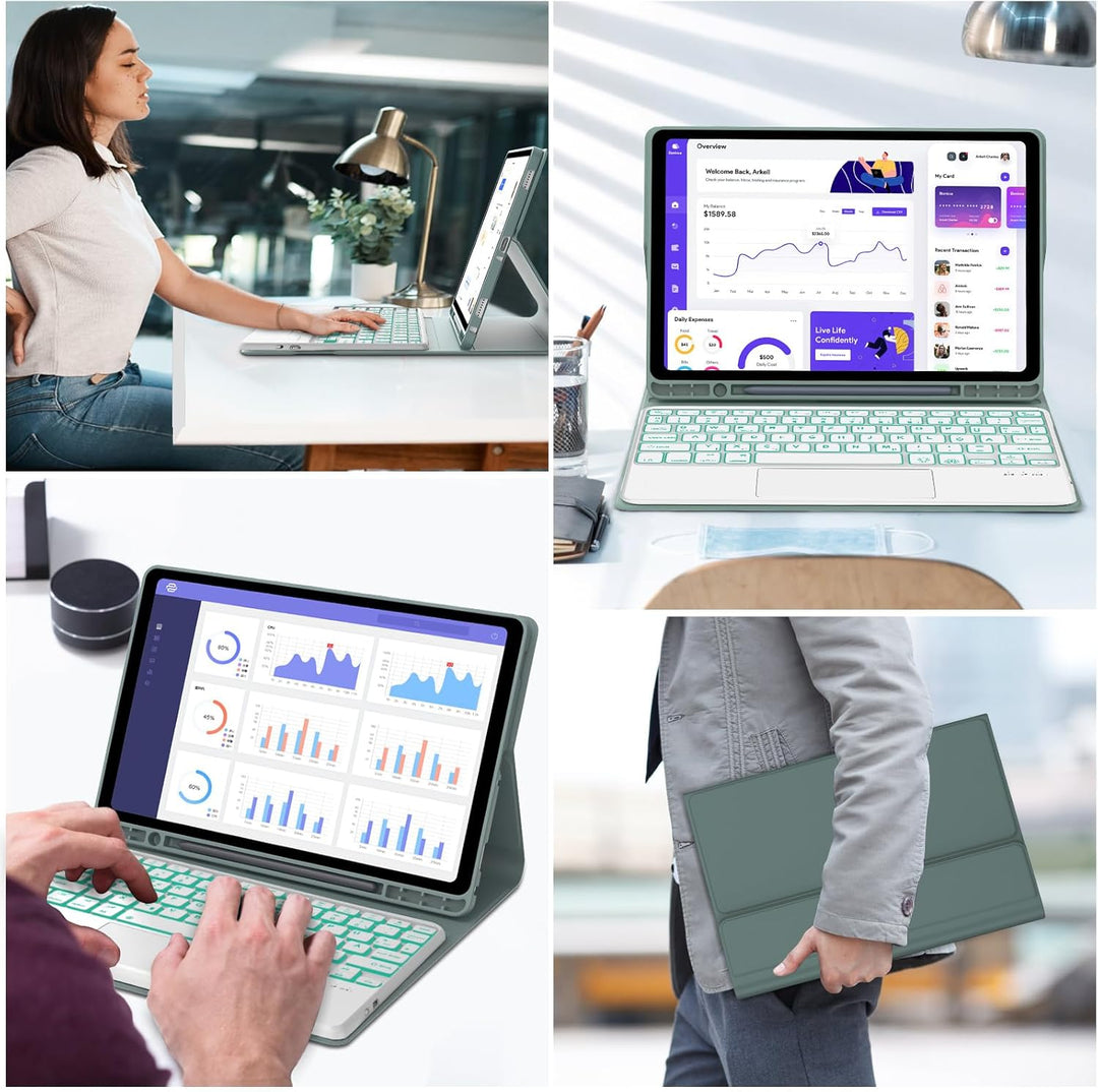 Tastatur für Samsung Galaxy Tab A9 Plus 11" con Touchpad, Hülle mit Tastatur für Samsung Tab a9+ 202