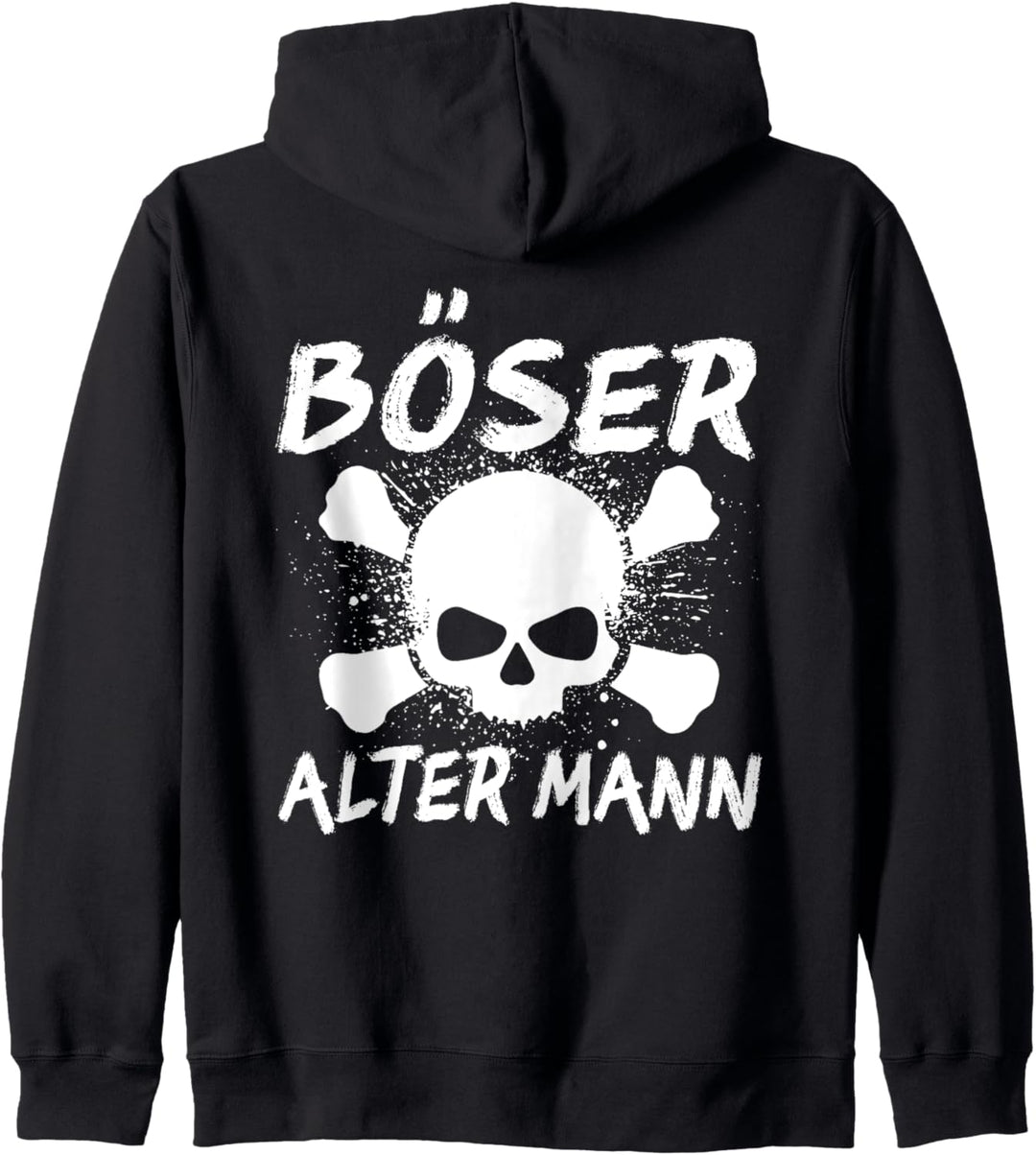 Backprint Böser alter Mann sarkastischer Spruch Kapuzenjacke