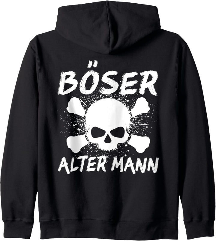Backprint Böser alter Mann sarkastischer Spruch Kapuzenjacke