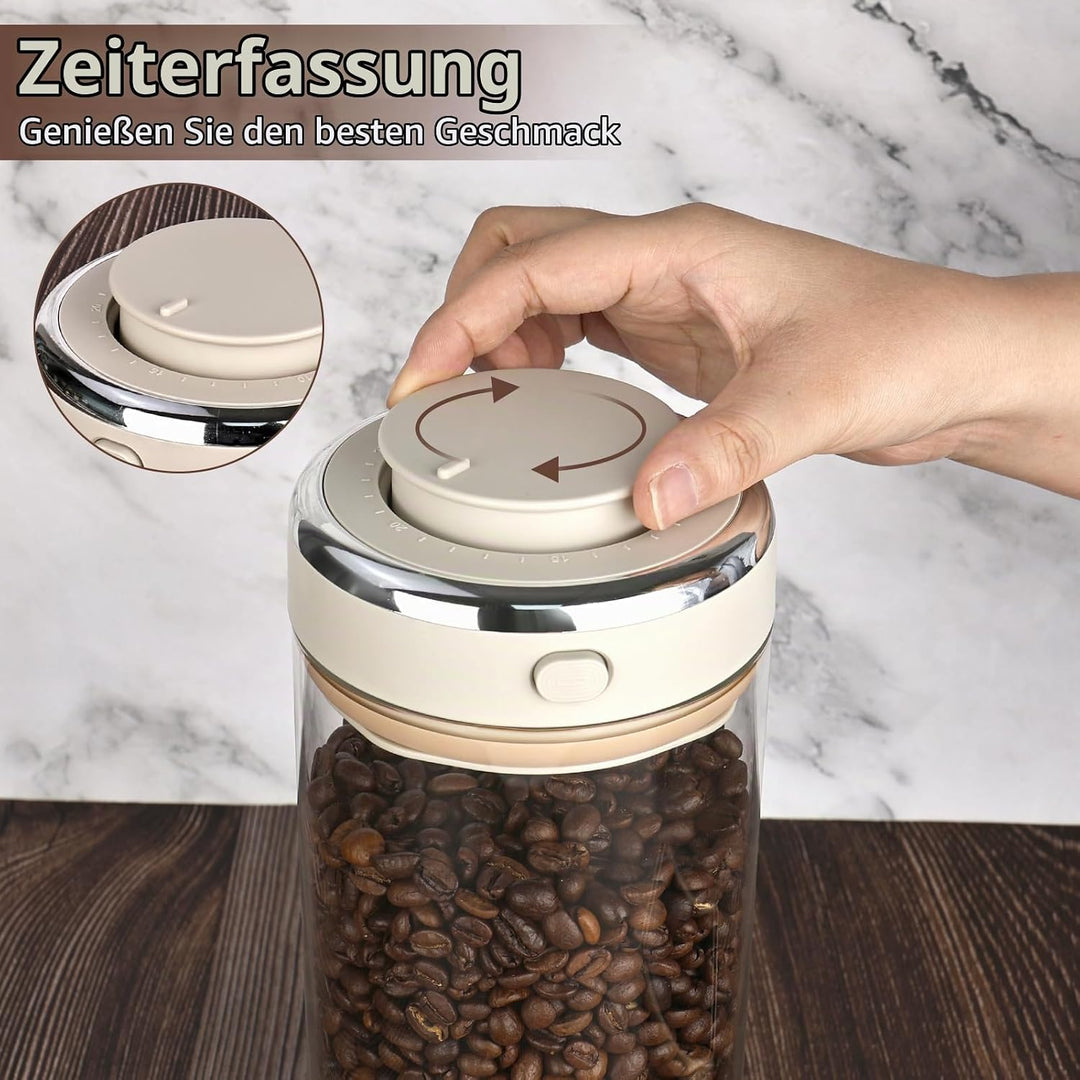 500g Kaffeedose Luftdicht, 1700ml Kaffeebohnen Behälter, Kaffeebohnen Aufbewahrung aus Hochwertigem