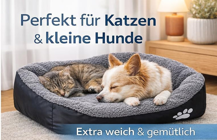 Allvora Hundebett & Katzenbett 54x42 cm – Weiches Haustierbett für kleine Hunde & Katzen, Waschbar,