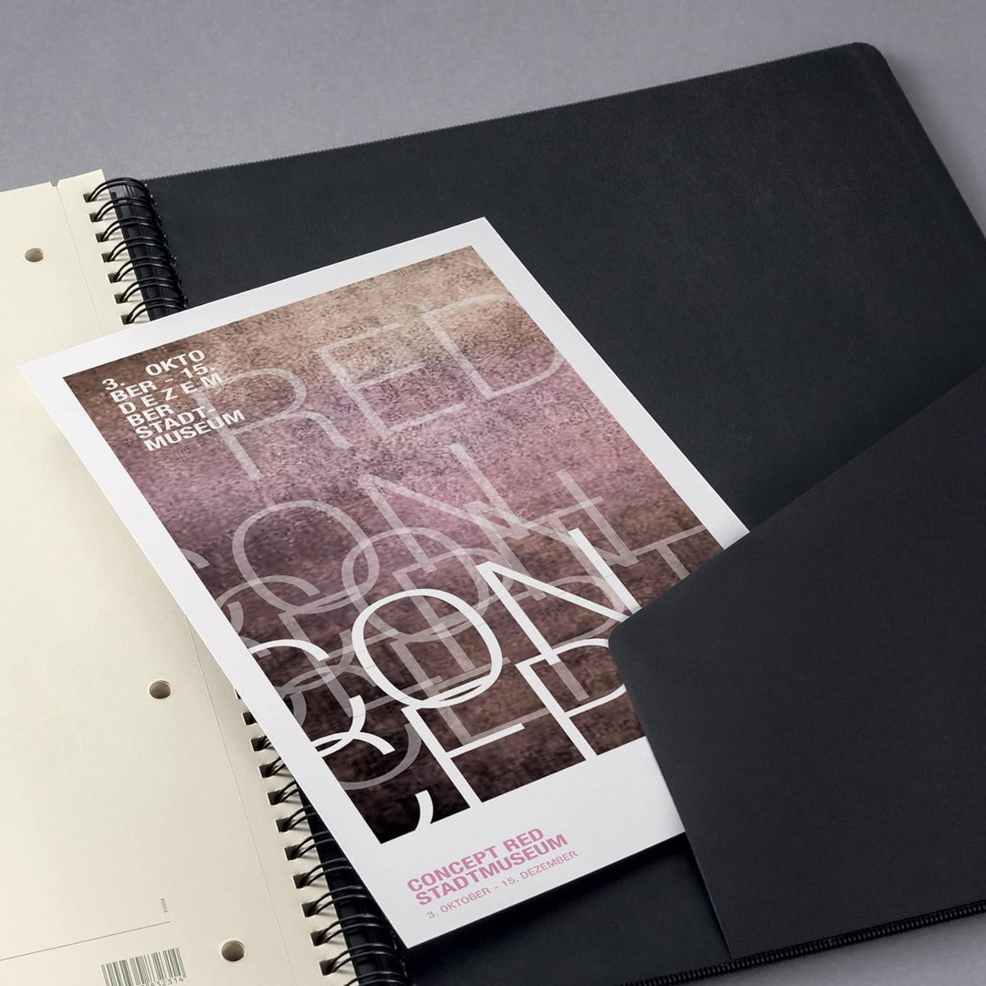 SIGEL CO840/3 Spiralblock A4, kariert, Hardcover, schwarz, 80 Blatt, mit Register, 3er Pack, Concept