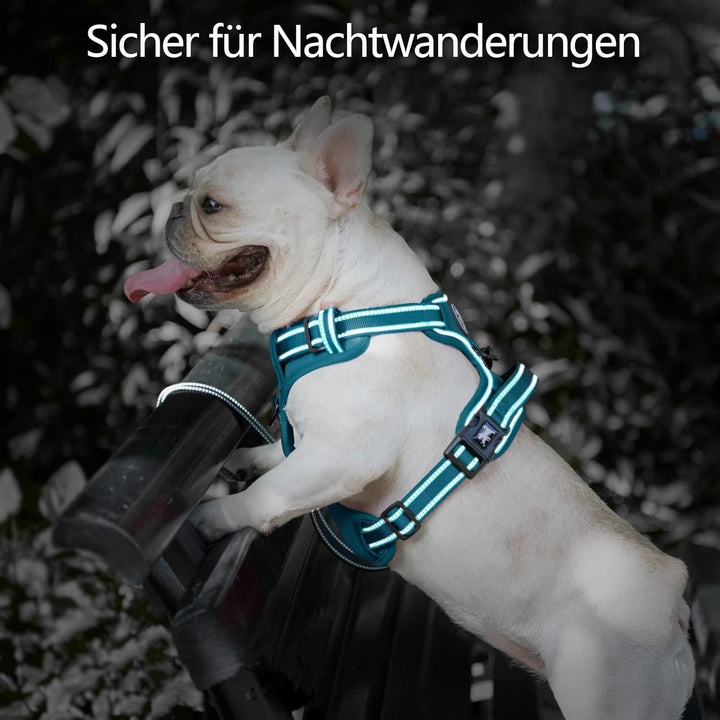 PoyPet Hundegeschirr ohne Zug, Reflektierendes Hundegeschirr für Hunde ohne Würgen, verstellbare, we