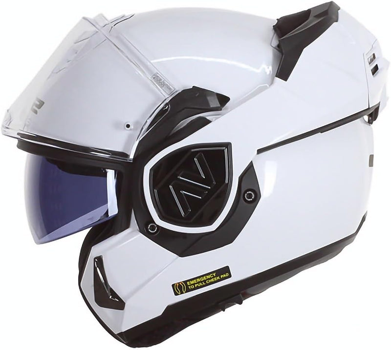 LS2, Klaphelme motorrad ADVANT solid white 06, L L Weiss, L Weiss