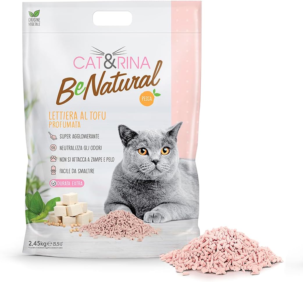 Cat&Rina BeNatural Tofu Katzenstreu, pflanzlich und stark klumpend. Biologisch abbaubar und in der T