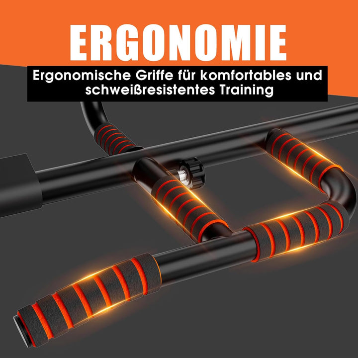 DH FitLife Klimmzugstange Türrahmen ohne Schrauben kein Abrutschen mit Multigriff-Positionen | Pull