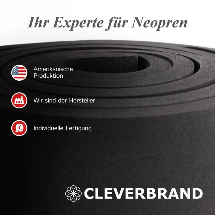 Neopren Zuschnitt zum Abdichten & Dämmen, 30 cm lang, 137 cm breit, 9,5mm dick, Neopren Stoff wasser