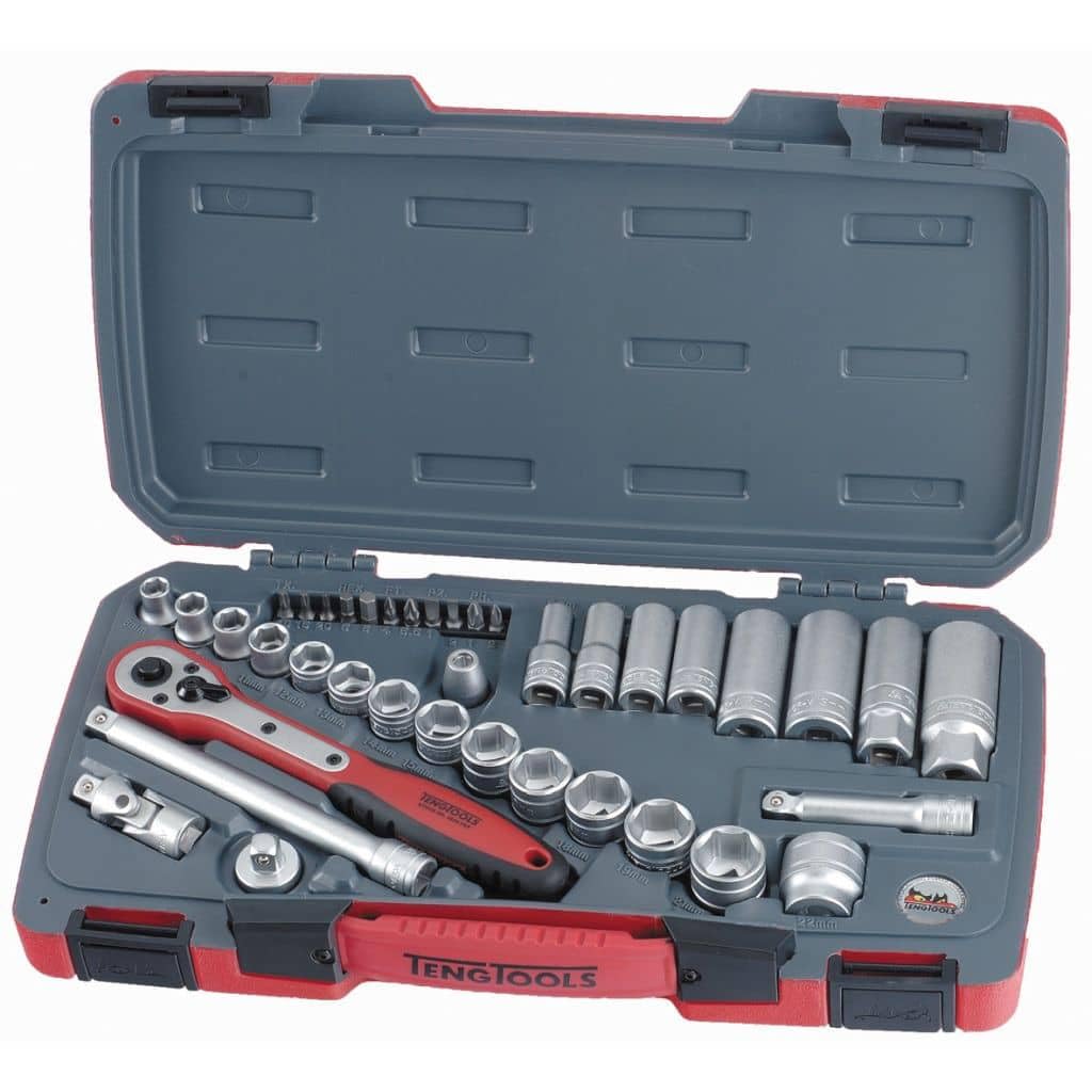 TENG T3839 Steckschlüssel-Satz 39 Stück Metric 3/8in Laufwerk...