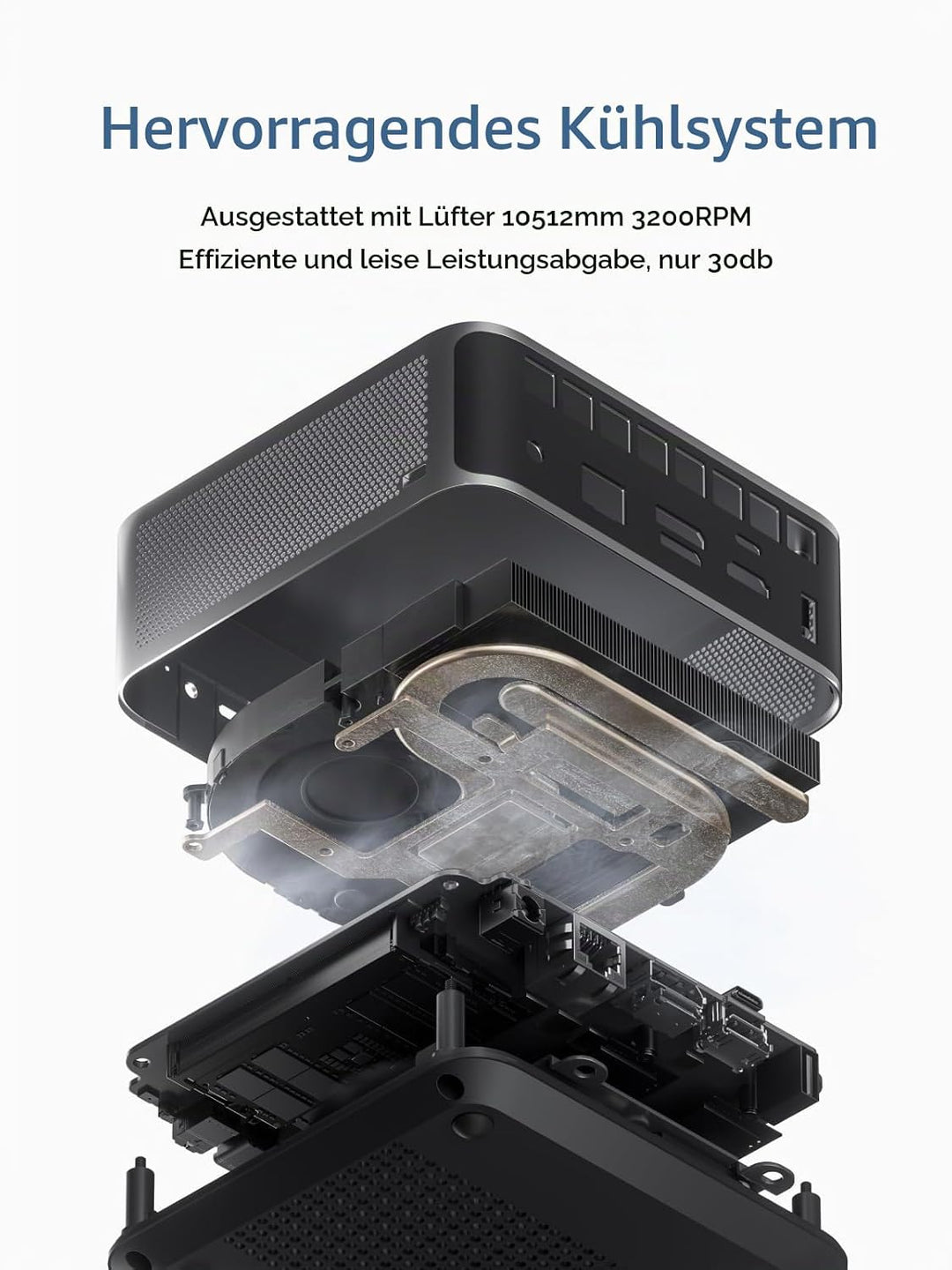 MINIS FORUM AI Mini PC M1 Pro-285H mit Intel Core Ultra 9 Prozessor 285H (16C/16T, bis zu 5,4 GHz),