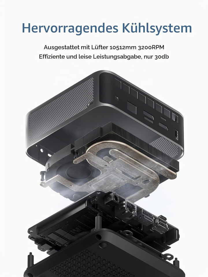 MINIS FORUM AI Mini PC M1 Pro-285H mit Intel Core Ultra 9 Prozessor 285H (16C/16T, bis zu 5,4 GHz),