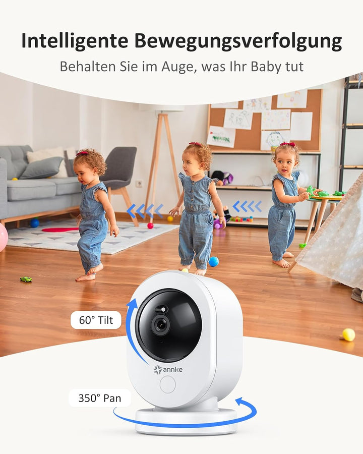 ANNKE 4K WLAN Überwachungskamera für den Innen, 8MP 2,4/5 GHz WLAN Nachtsicht Indoor Hundekamera, Be