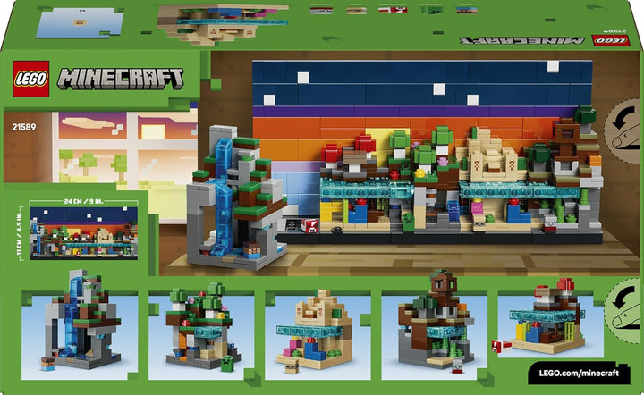 LEGO Minecraft Mini-Biome - DIY Deko Set - 3D Puzzle mit 5 Mikrofiguren - Kreatives Spielset zum Bau