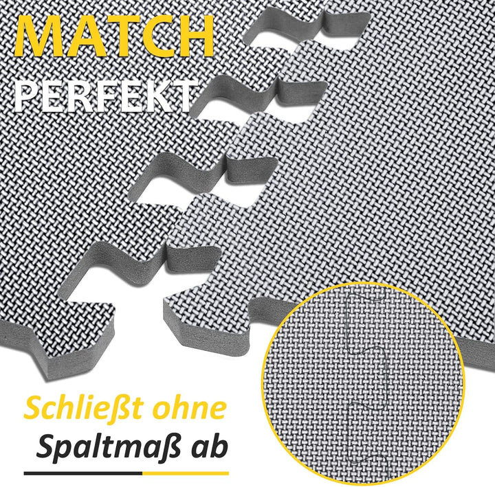 Bodenschutzmatte Fitness Set [31x31cm], 24/36/48 Puzzlematte, EVA Sportmatte Fitnessmatte Rutschfest