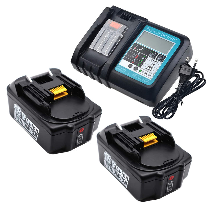 Für Makita Akku 18V 5Ah mit Ladegerät DC18RC kompatibel Makita 18V Akkus BL1850 BL1840 BL1830 BL1820