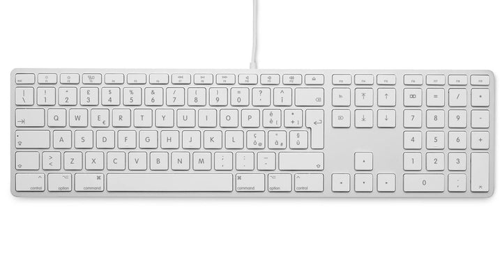 LMP USB Keyboard 110 Keys Wired USB Keyboard with 2X USB and Aluminum Upper Cover - Italian, 17530,