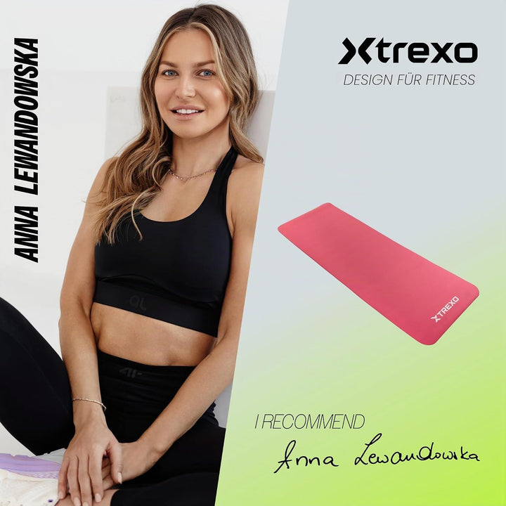 TREXO NBR Übungsmatte in Hellrosa 183 x 61 cm Material von aussergewöhnlicher Haltbarkeit und Flexib