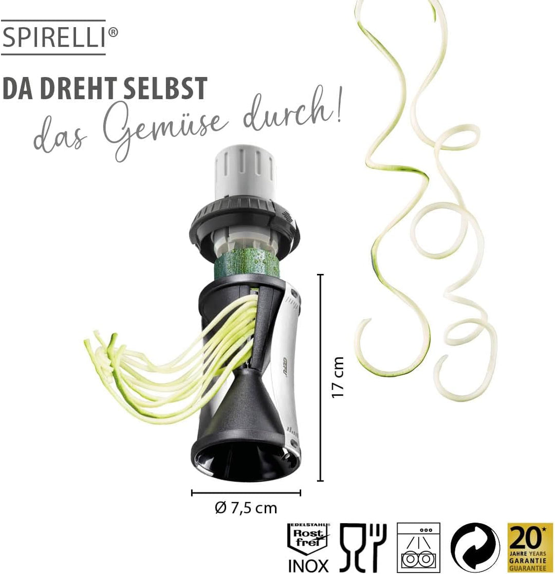 GEFU Spiralschneider SPIRELLI 2.0 - Profi Spiral-Gemüseschneider inkl. Keramikschäler und Reinigungs