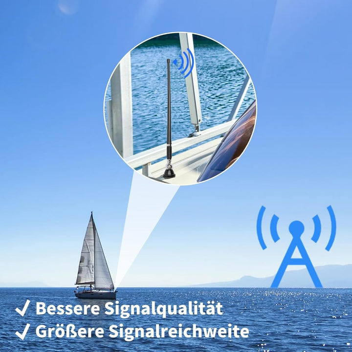 RED WOLF Marine Radio Antenne Flexible, Gummi Ente Antenne FM AM für Boot Yacht ATV UTV Traktor LKW