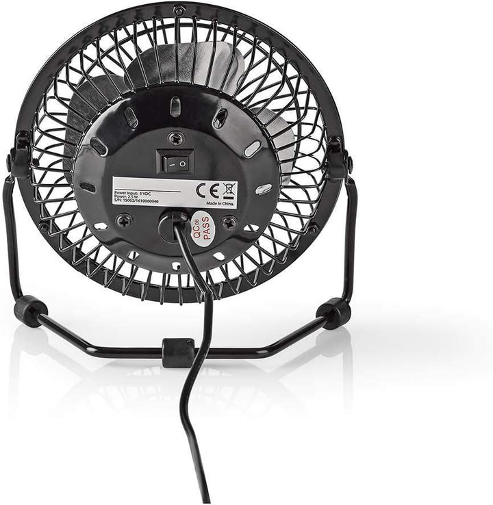 Nedis Mini-Ventilator aus Metall, 10 cm Durchmesser, Futter
