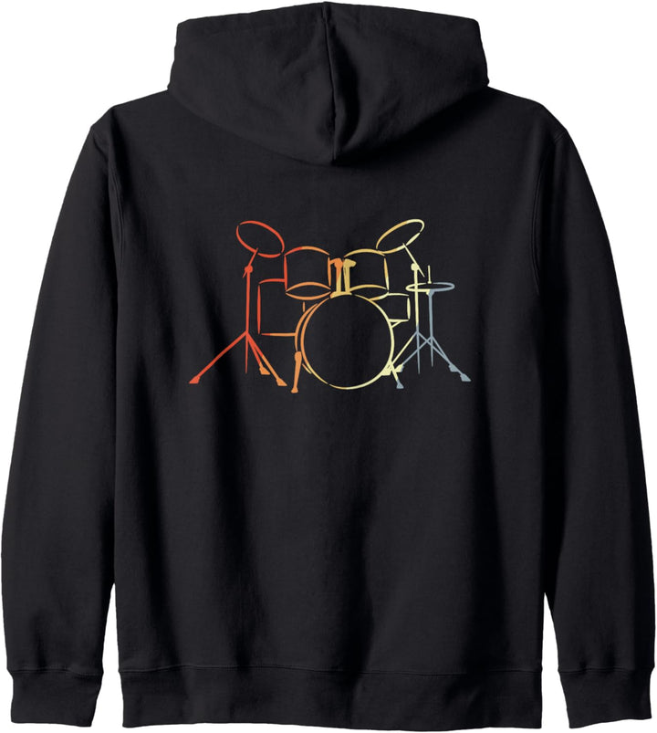 Vintage Schlagzeug Drummer Drumset Kapuzenjacke